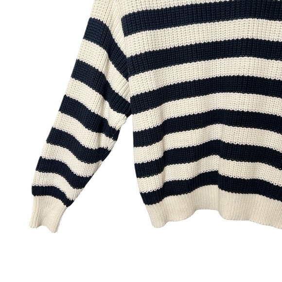 Zara Oversized Women’s Chunky Striped Hooded Cotton Sweater Sz S - Picture 9 of 10